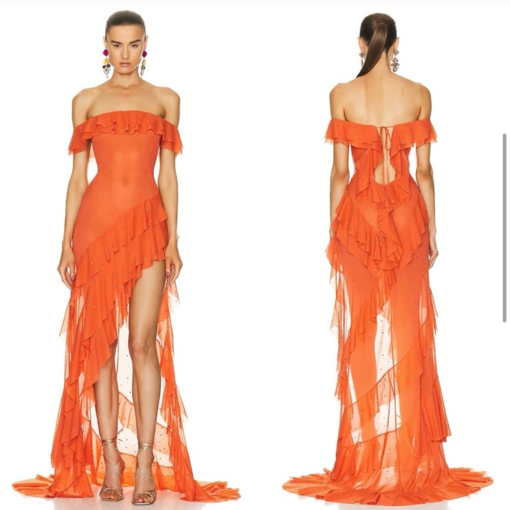 Rare HELSA ATELIER Thea Gown Maxi Ruffle Dress